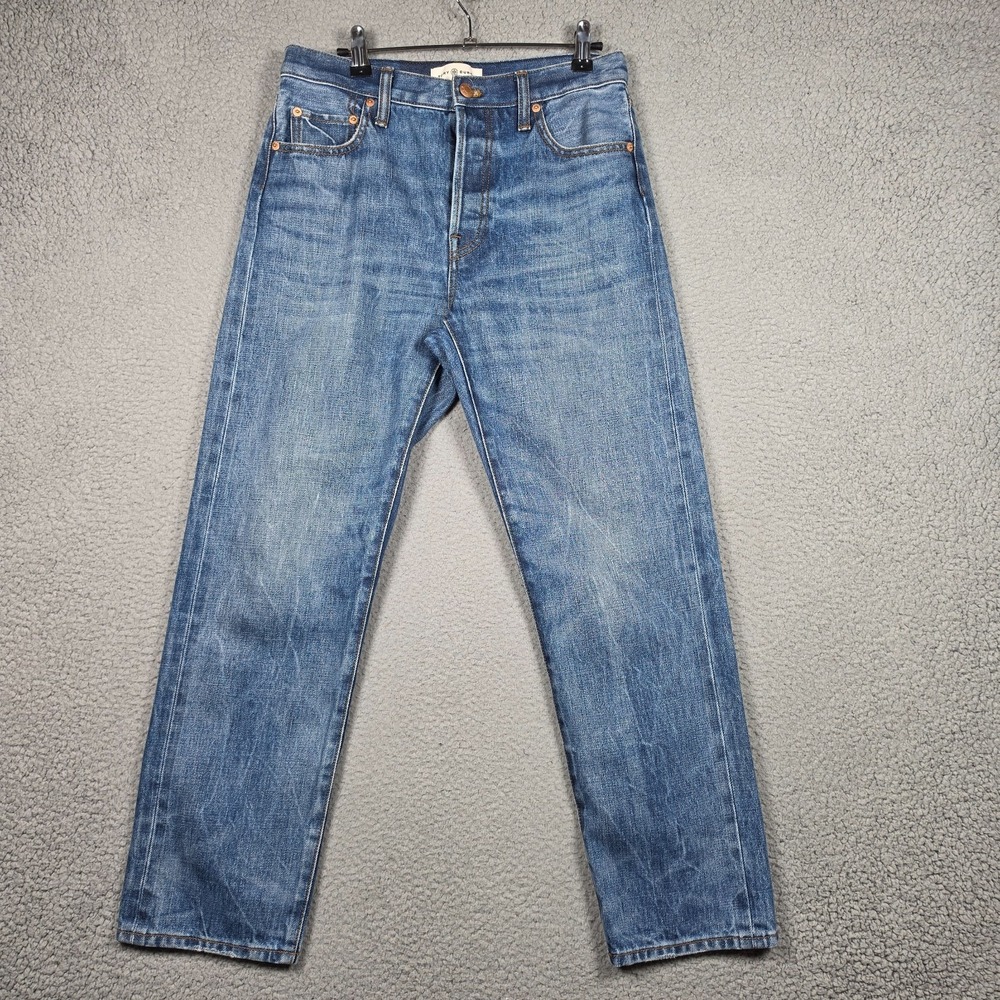 Tory Burch Jeans Womens Size 26 Medium Wash Straight Selvedge Button Fly Mom Fit